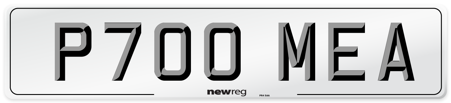 P700 MEA Number Plate from New Reg